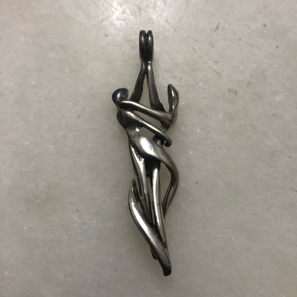 Vintage Pewter Couple Dancing Pendant